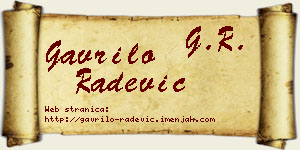 Gavrilo Radević vizit kartica